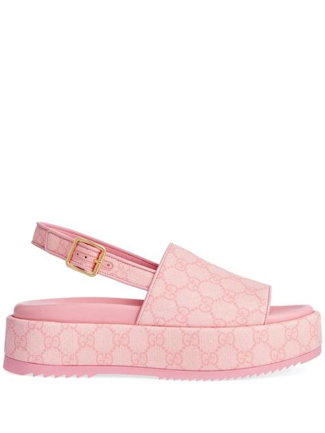 gucci web slides pink|pink Gucci slides platform.